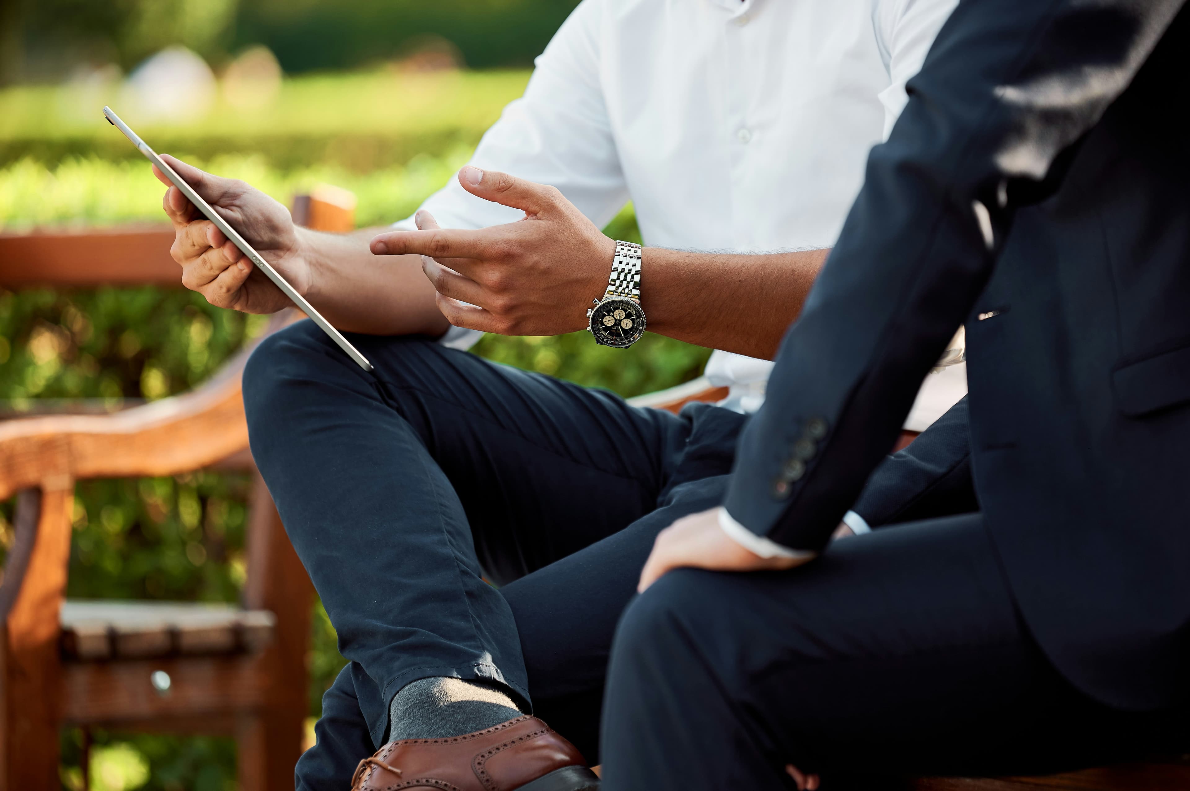 Professionals collaborating around a table